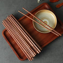 Axyaa Red Sandalwood Chopsticks Set - Engraved Wooden Food Chopsticks