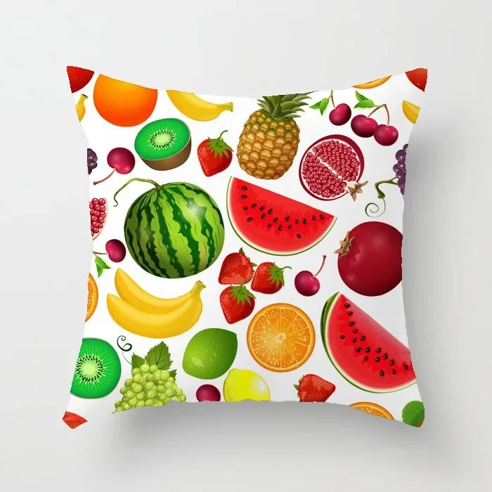 Axyaa Cartoon Watermelon Banana Print Seat Cushion Cover