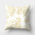 Golden Leaf Tropical Pillow Cover for Home Decor by Axyaa