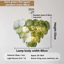Axyaa Green Crystal LED Chandelier for Home Decor.