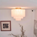 Axyaa Blue White Glass Tube Chandelier Ceiling Lamp for Home Lighting