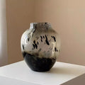 Axyaa Snowy Blue Porcelain Vase - Elegant Glass Flower Vase for Luxury Home Decor