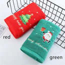Axyaa Christmas Tree Santa Embroidery Coral Fleece Towel
