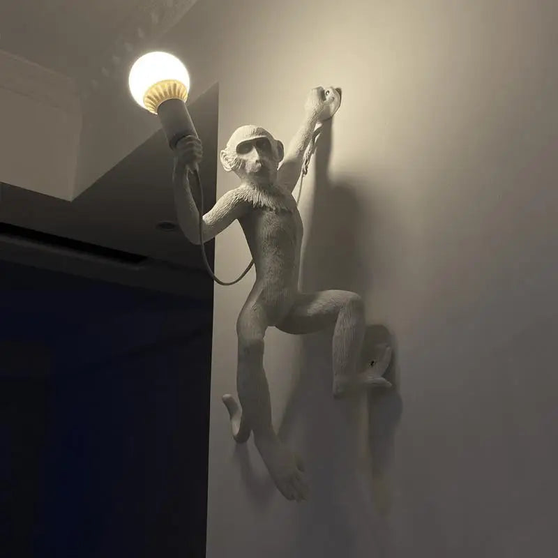 Axyaa Modern Monkey Pendant Light - Resin Animal LED Fixture