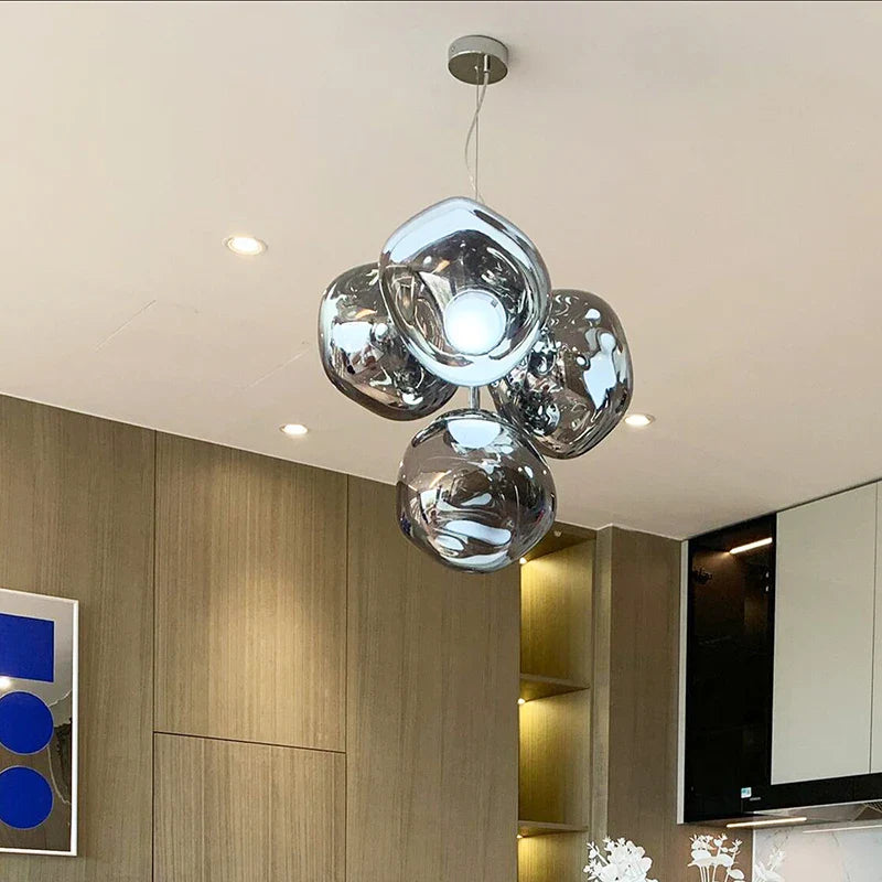 Axyaa Stainless Steel Dining Room LED Chandelier Ceiling Pendant Lamp
