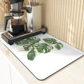 Axyaa Leaves Print Silicone Placemats - Absorbent Kitchen Dish Mat