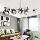 Axyaa Glass LED Chandelier: Modern Loft Decor Pendant Lamp for Living Room, Kitchen, and Villa