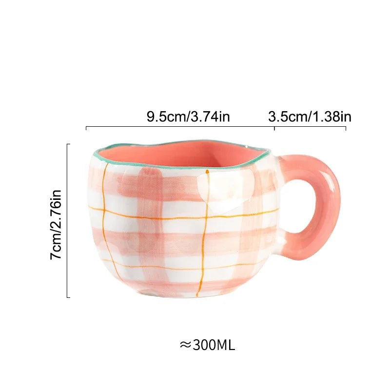 Axyaa Ceramic Mug: Irregular Pattern Coffee Cup for Creative Gifts