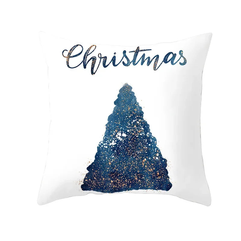 Axyaa Light Luxury Blue Abstract Print Throw Pillow Cover - Marble Stripe