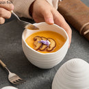 Axyaa White Ceramic Dessert Soup Bowl Set for Molecular Cuisine Tableware