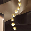Axyaa Modern Crystal Chandelier Stair Pendant Living Room Lighting