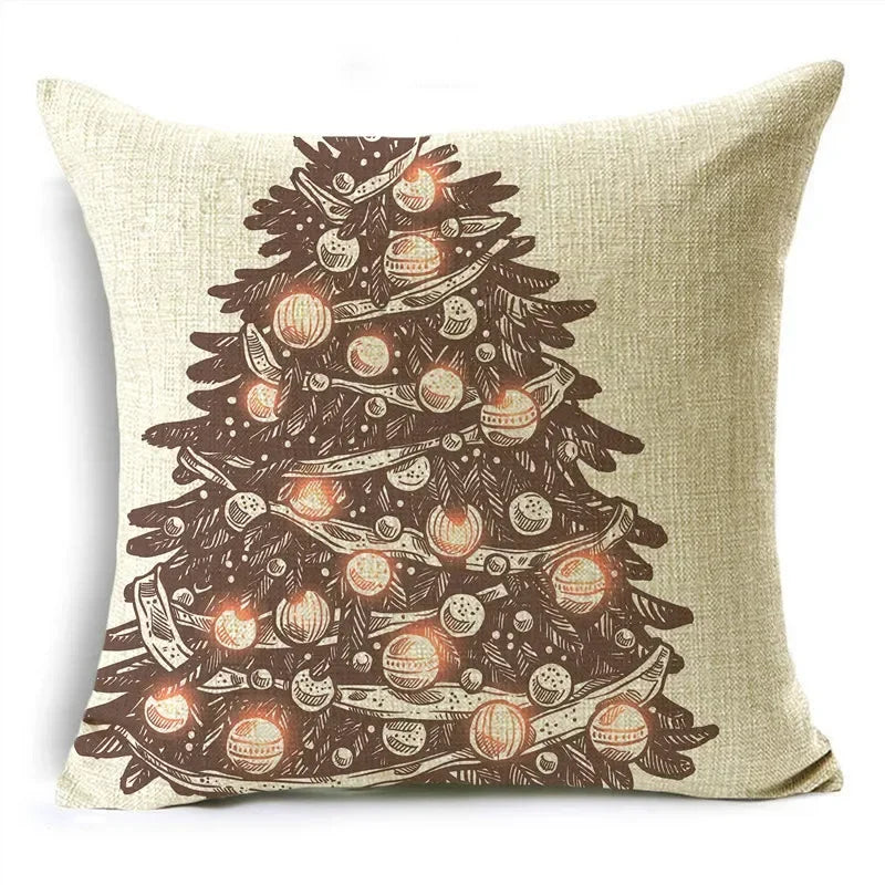 Axyaa Christmas Linen Cushion Cover 45X45CM