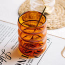 Axyaa Nordic Style Wavy Glass Tumbler Cup 340ml - Clear/Amber/Blue/Green - Drinkware 1 Piece