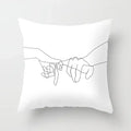 Minimalist White Pillow Cover - Axyaa Portrait Sketch Nordic Cushion