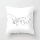 Minimalist White Pillow Cover - Axyaa Portrait Sketch Nordic Cushion