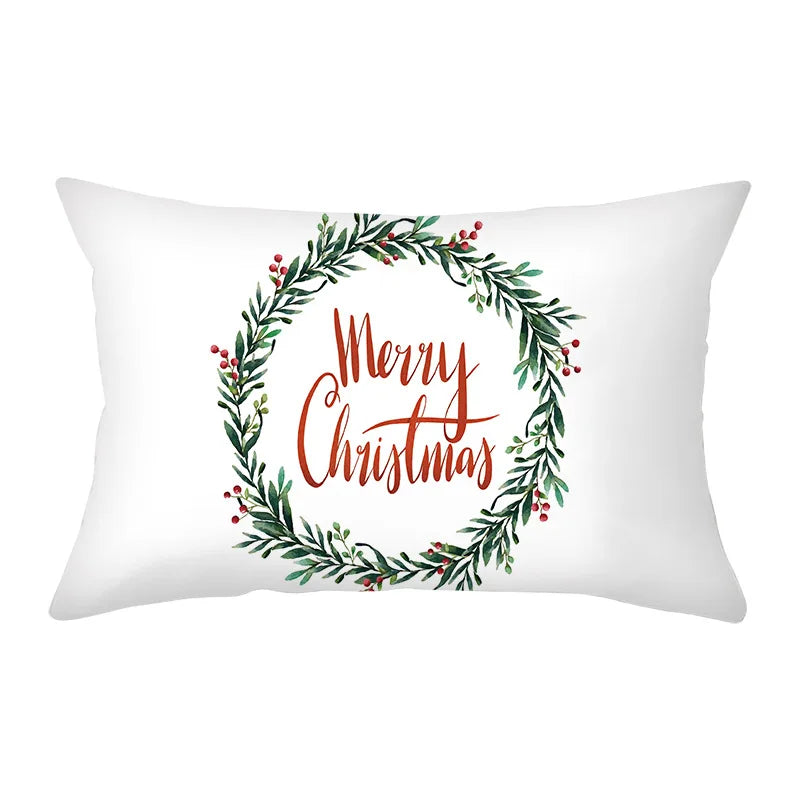 Axyaa Snowman Alphabet Print Pillowcase - Festive Rectangular Cushion Cover