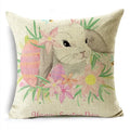 Axyaa Easter Pillowcase with Colored Eggs and Rabbit Print