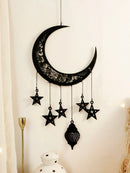 Axyaa Wooden Moon and Star Lantern - Ramadan & Eid Festival Decor, Islamic Gift