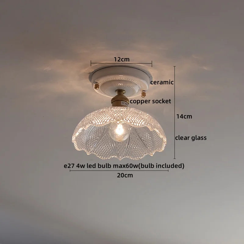 Axyaa Ceramic LED Ceiling Light - Creamy White Nordic Indoor Lamp