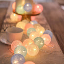 Axyaa Cotton Ball String Lights: Handmade Fairy Lights for Kids' Room, Weddings & Parties
