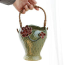 Rattan Hand Flower Pot Vase Succulent Plant Holder by Axyaa