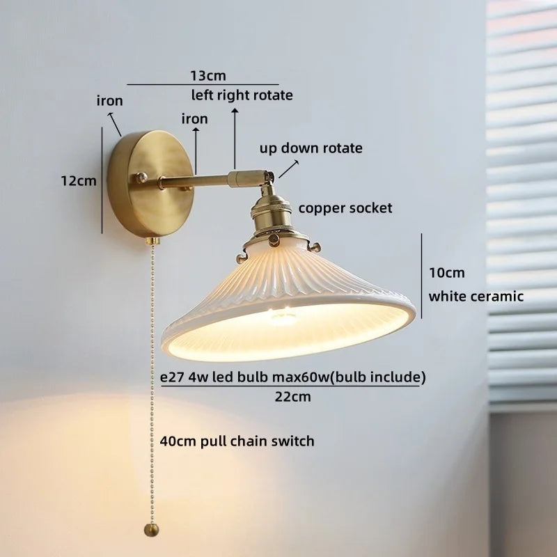 Axyaa White Glass LED Wall Lamps - Modern Nordic Interior, Up Down Rotate Lighting