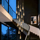 Axyaa Crystal Stair Chandelier Light - LED Ceiling Lamp for Living Room