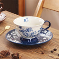 Axyaa Retro Flower Ceramic Coffee Cup&Saucer Set Elegant Teaware