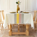 Axyaa Linen Cotton Waterproof Tablecloth for Dining Coffee Table Kitchen Room Decor