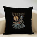 Axyaa Skull Head Pillow Cover Black Cartoon Design 45x45cm