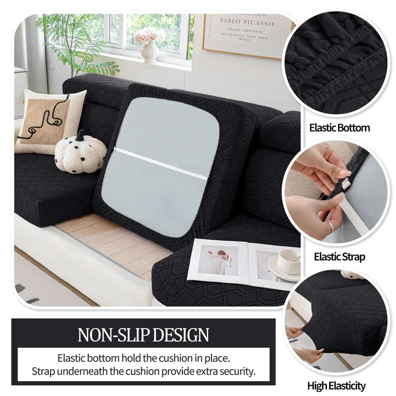 Axyaa Stretch Sofa Seat Cushion Covers - Washable & Universal Fit