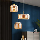 Axyaa Italian Glass Chandelier Modern Minimalist Design Hanging Light for Restaurant, Bar, Bedroom