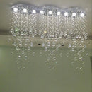 Axyaa Oval Crystal Chandelier Pendant Light for Living Room and Bar