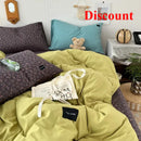 Axyaa Floral Fiber Washed Cotton Solid Color Four-Piece Quilt Cover Set