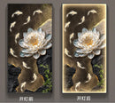 Luxury Lotus Flower Mural Wall Lamp by Axyaa
