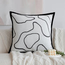Axyaa Black Jacquard Sofa Cushion Cover: French Romantic Throw Pillow for Living Room