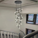 Axyaa LED Staircase Chandeliers: Modern Hanging Lights for Living Room Decor and Indoor Lighting