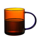 Axyaa Amber & Blue Glass Coffee Mug 380ml - Heat Resistant Nordic Cup