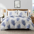 Leaf Plant Duvet Set, Boho Quilt Cover, Home Bedding by Axyaa