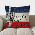 Axyaa Patriotic Stars & Heart Throw Pillow Cover for Sofa, Bedroom, Car