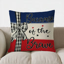 Axyaa Patriotic Stars & Heart Throw Pillow Cover for Sofa, Bedroom, Car