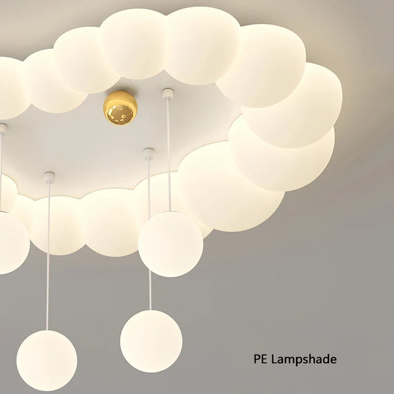 Axyaa Bubble Ceiling Lamp: Pink & White Nordic Design for Princess Bedroom