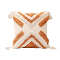 Axyaa Tufted Tassel Boho Cushion Cover in Warm Colors