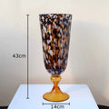 Mottled Glass Goblet Vase for Stylish Floral Arrangement by Axyaa