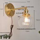 Axyaa Vintage Blue Glass LED Wall Lamp with Pull Chain Switch