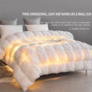 Axyaa Winter White Goose Down Comforter 3D Quilted Luxury Fluffy Cotton Shell Quilt