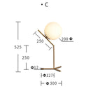 Axyaa White Glass Ball Table Lamp - Minimalist Nordic Design