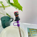 Axyaa Bear Pumpkin Silicone Straw Cover - Universal 7-8mm Sippy Stopper