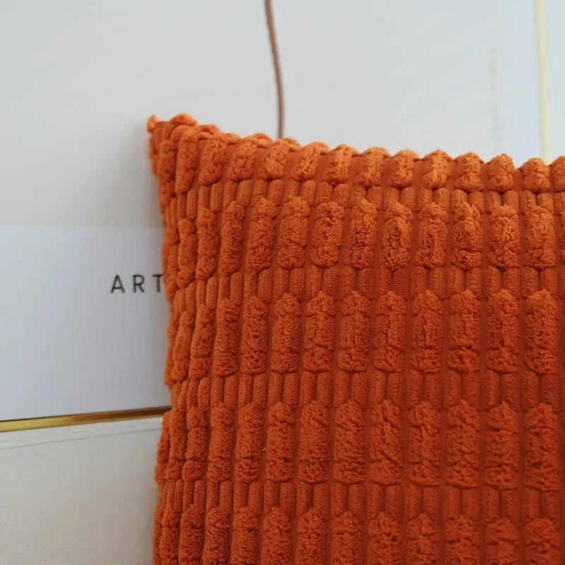 Axyaa Soft Striped Corduroy Throw Pillow Covers in 45x45cm