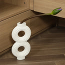 Axyaa White Striped Ceramic Vase – Modern Minimalist Living Room Tabletop Decoration